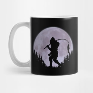 Bigfoot Fishing Moon Funny Sasquatch And Fish Mug